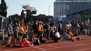 Pressefotografen in der Leichtathletik-Arena