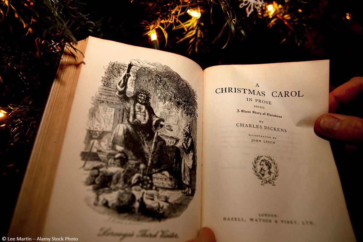 Das geöffnete Buch "A Christmas Carol"