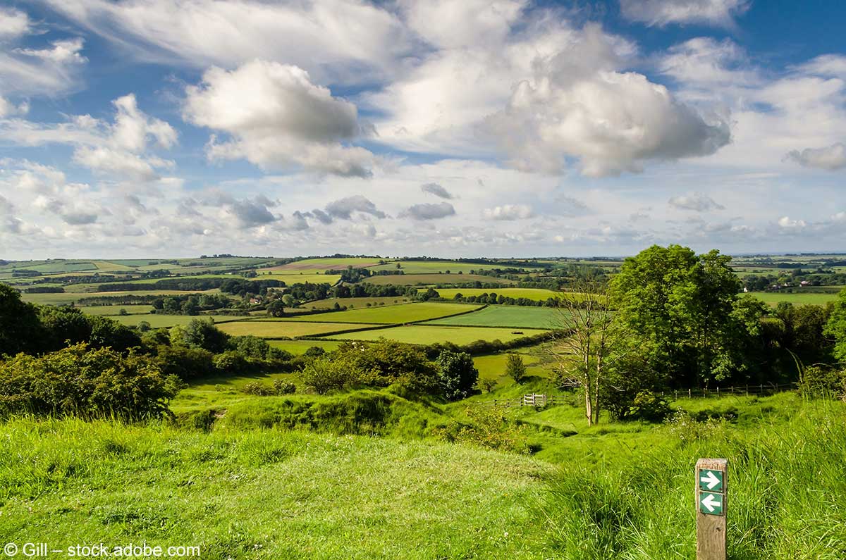 Landschaftsaufnahme in den Lincolnshire Wolds